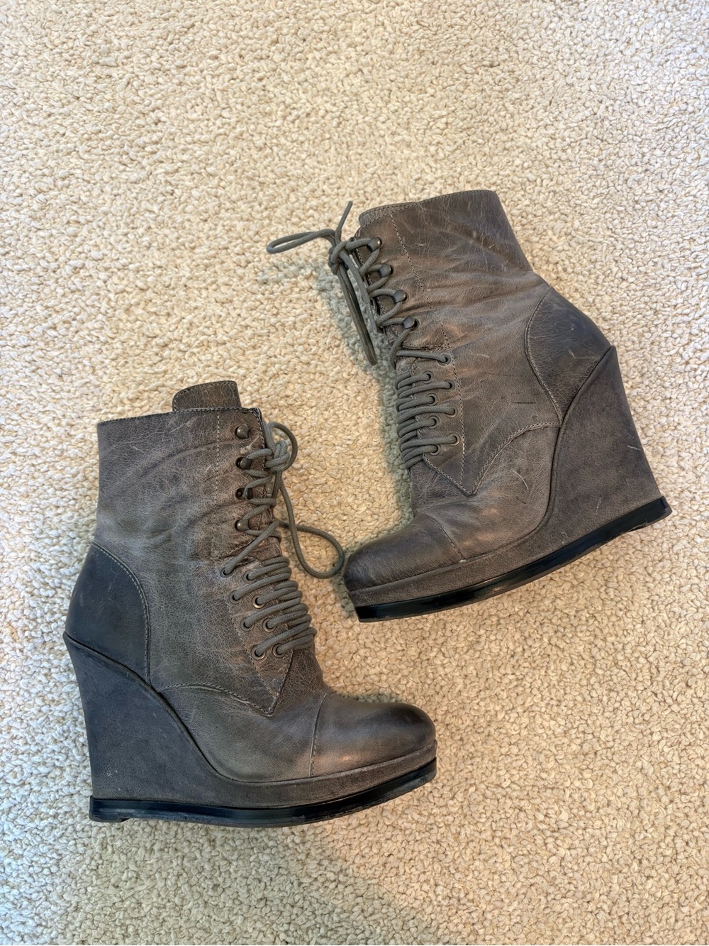 Vince Camuto leather wedge boots